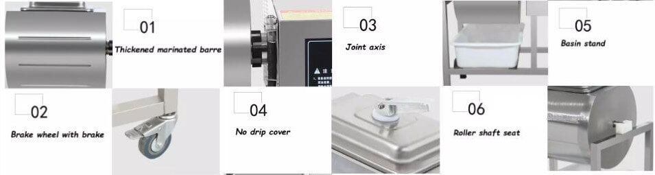 meat marinating machine detailed parts show